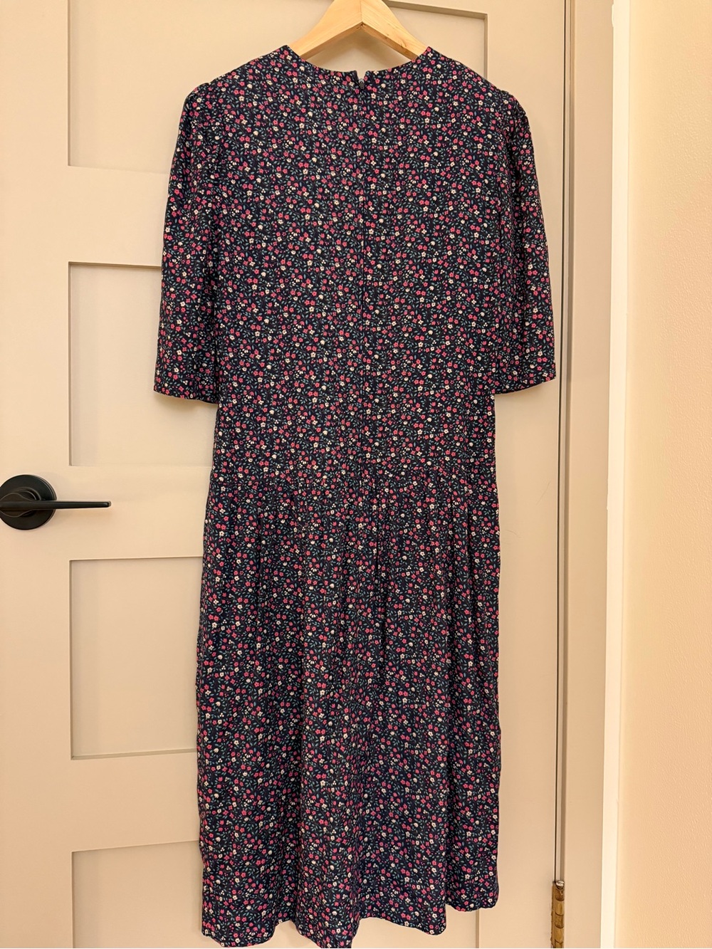 Vintage 80 Ditsy Floral Drop-Waist Dress Midi Cottagecore Jane Schaffhausen bell - Picture 5 of 5